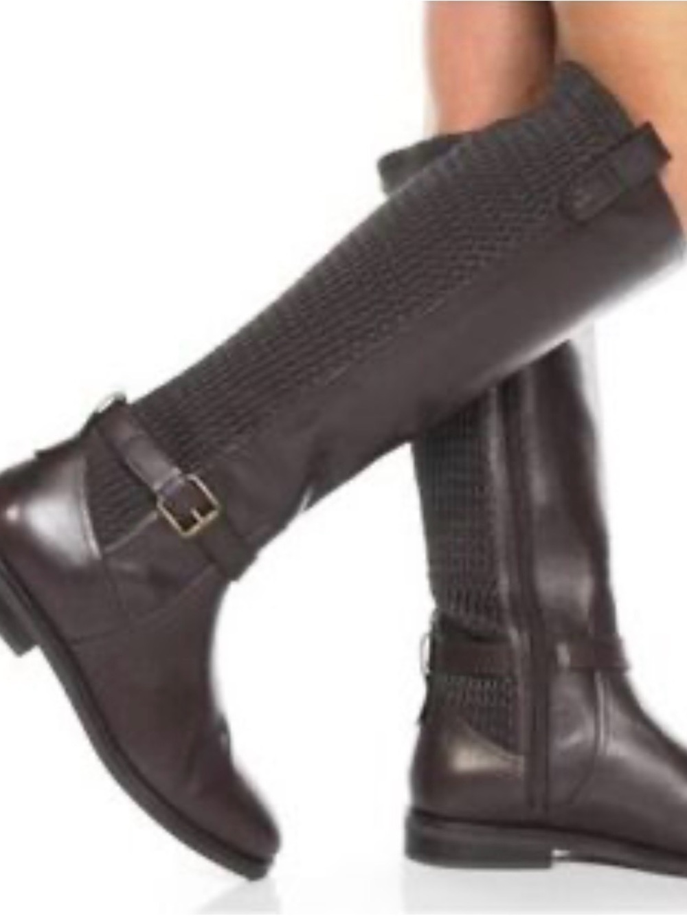 COLE HAAN BROWN LEATHER BOOTS ISABELL STRETCH SIZE 8.5 NWT